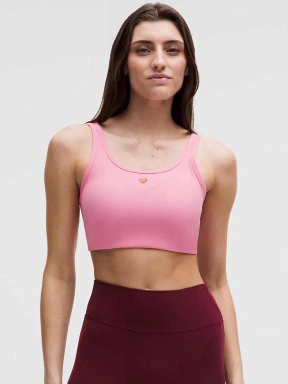 🔥NWT LULULEMON Nulu Ribbed Scoopneck Bra *Heart CANDY CLOUD Size MEDIUM